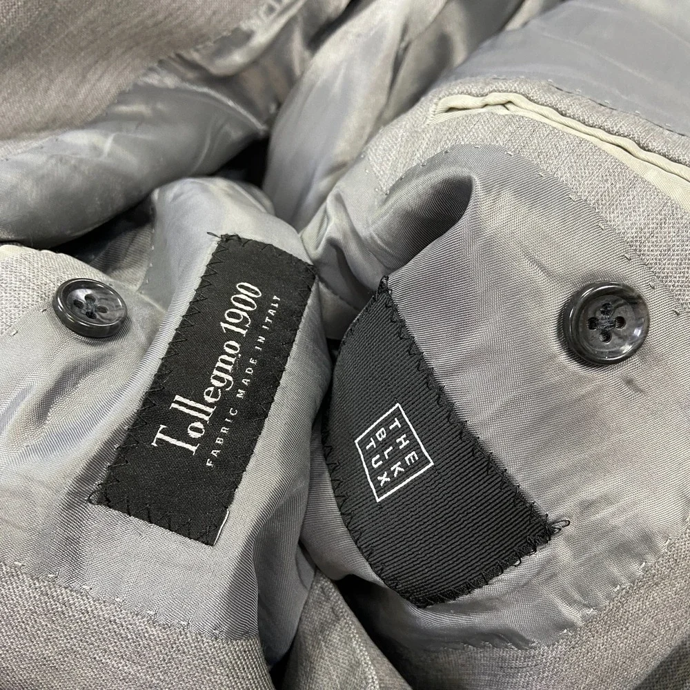 Tollegno 1900 2 Piece Suit‎ Set Mens Sz XL Gray Wool Notch Lapel Single Breasted